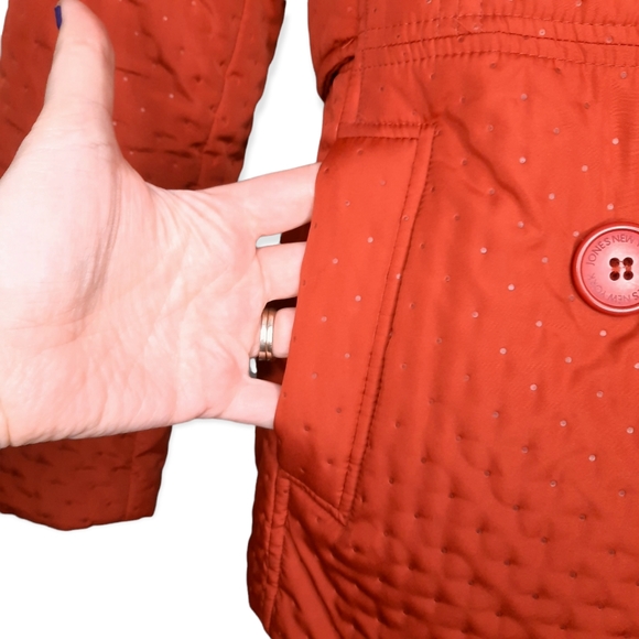Jones New York Orange Double Breast Coat Medium - Picture 4 of 7